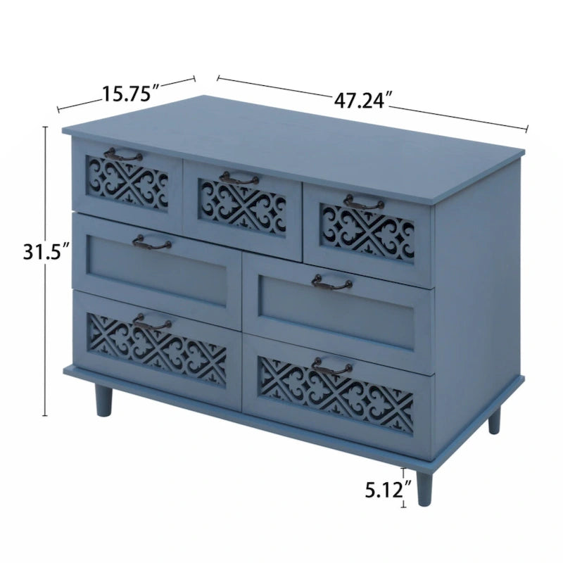 Meuble de rangement 7 tiroirs – Convient pour chambre, salon et bureau