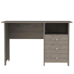 Bureau d'ordinateur avec 3 tiroirs et 1 étagère, 120 cm, Gris