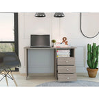 Bureau d'ordinateur avec 3 tiroirs et 1 étagère, 120 cm, Gris