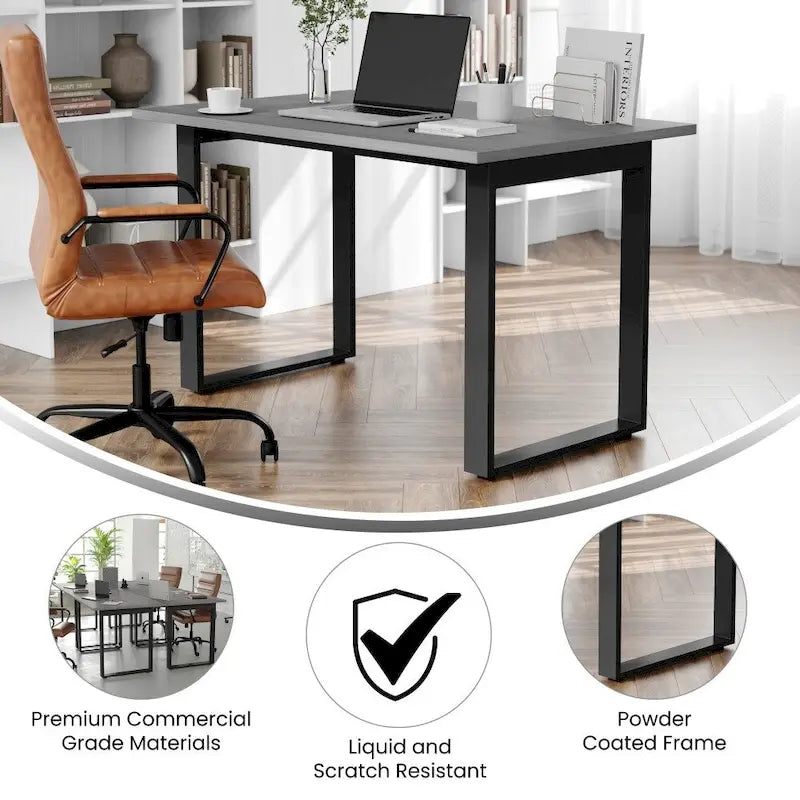 Table de conférence avec plateau stratifié et piètement en U
