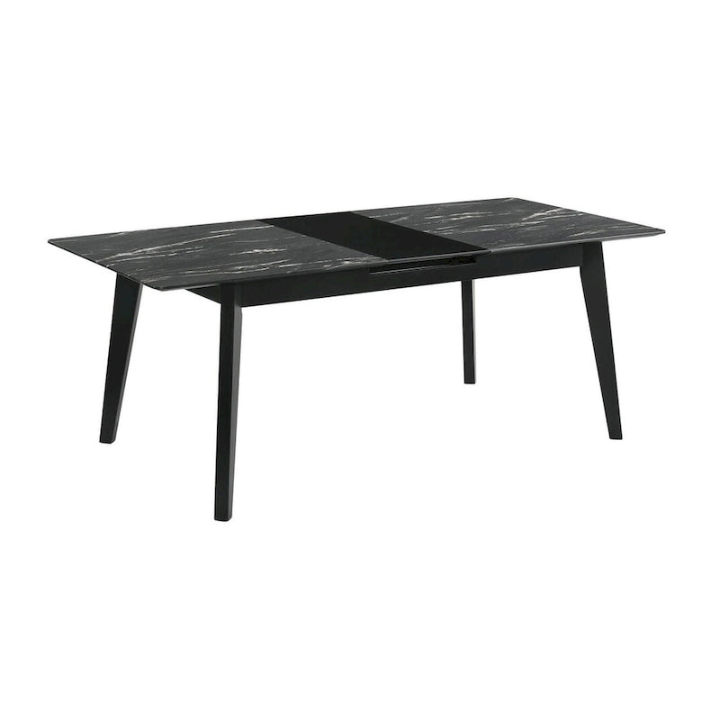 Table à manger noire avec rallonge intégrée
