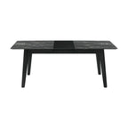 Table à manger noire avec rallonge intégrée