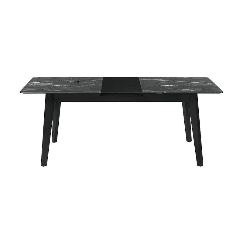 Table à manger noire avec rallonge intégrée