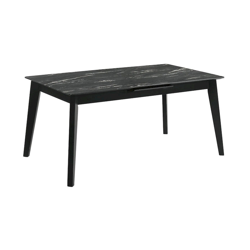 Table à manger noire avec rallonge intégrée