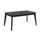 Table à manger noire avec rallonge intégrée