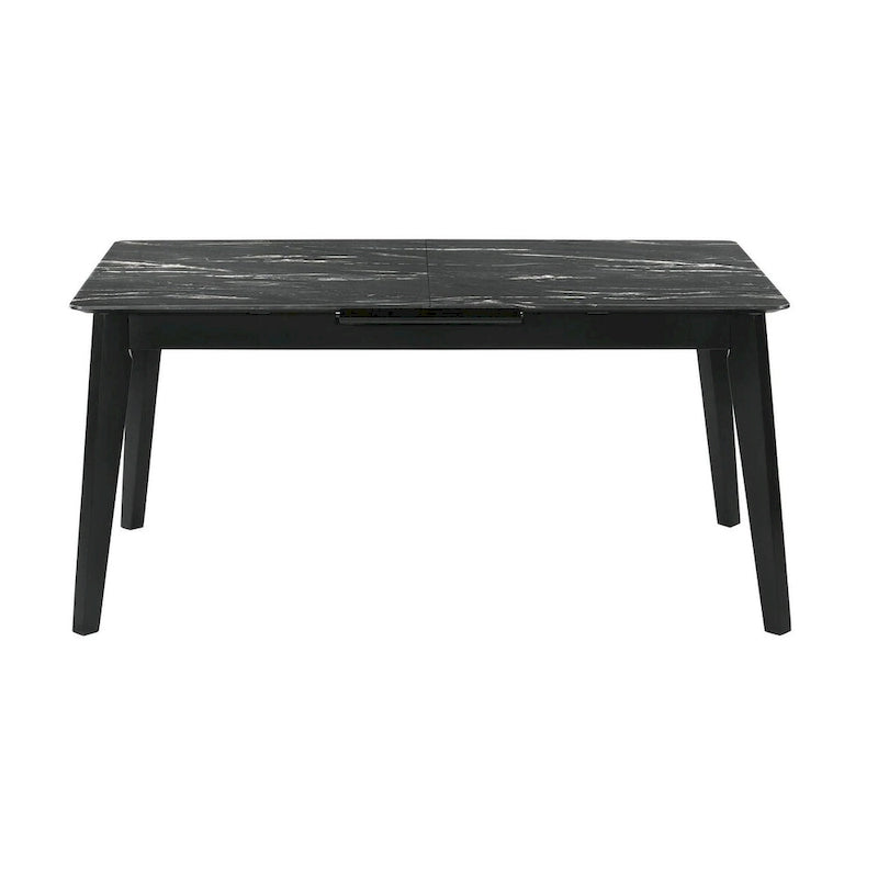 Table à manger noire avec rallonge intégrée