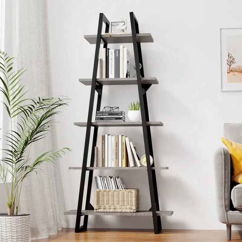 Étagère à 5 niveaux de style industriel avec cadre en métal