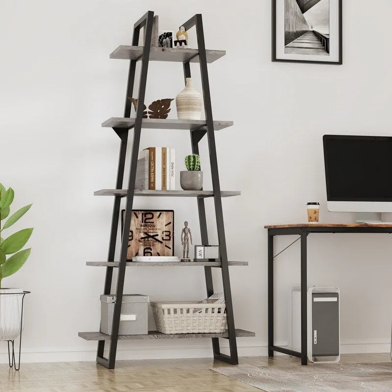 Étagère à 5 niveaux de style industriel avec cadre en métal