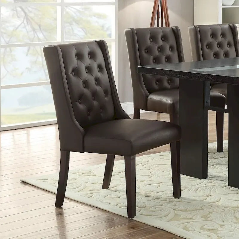 Chaise de salle à manger capitonnée en similicuir, lot de 2