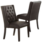 Chaise de salle à manger capitonnée en similicuir, lot de 2