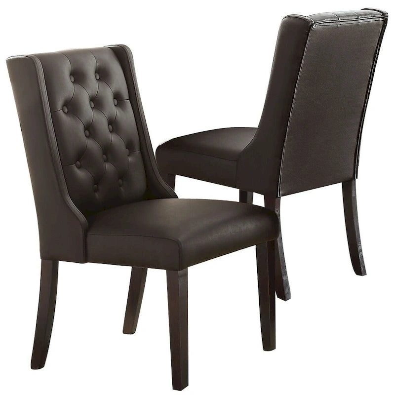 Chaise de salle à manger capitonnée en similicuir, lot de 2