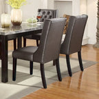 Chaise de salle à manger capitonnée en similicuir, lot de 2