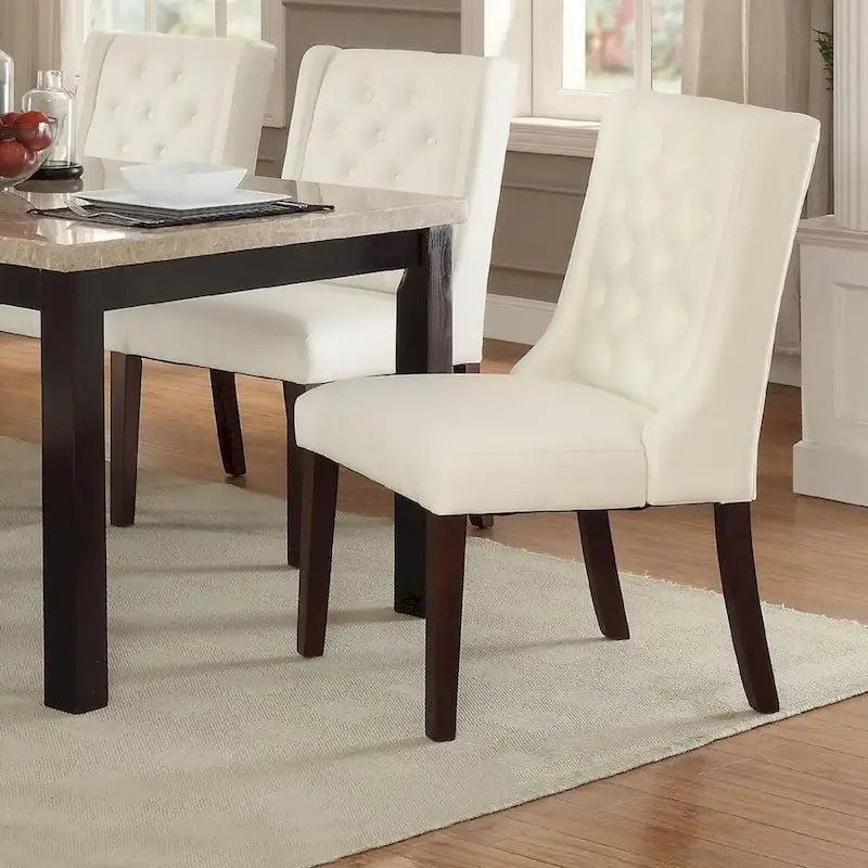 Chaise de salle à manger capitonnée en similicuir, lot de 2