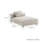 Chaise longue sans accoudoirs modulable en velours côtelé