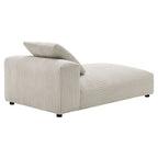 Chaise longue sans accoudoirs modulable en velours côtelé