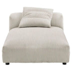 Chaise longue sans accoudoirs modulable en velours côtelé
