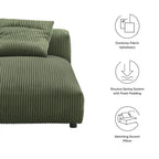 Chaise longue sans accoudoirs modulable en velours côtelé