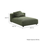 Chaise longue sans accoudoirs modulable en velours côtelé