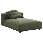 Chaise longue sans accoudoirs modulable en velours côtelé