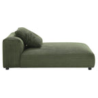 Chaise longue sans accoudoirs modulable en velours côtelé