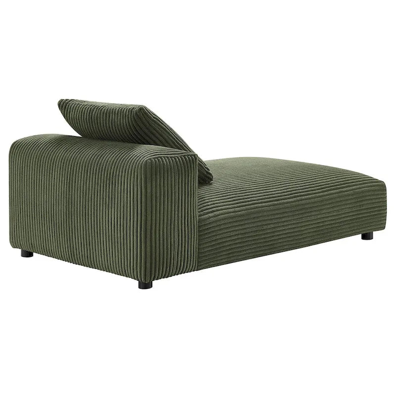 Chaise longue sans accoudoirs modulable en velours côtelé