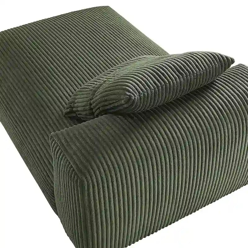 Chaise longue sans accoudoirs modulable en velours côtelé