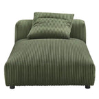 Chaise longue sans accoudoirs modulable en velours côtelé