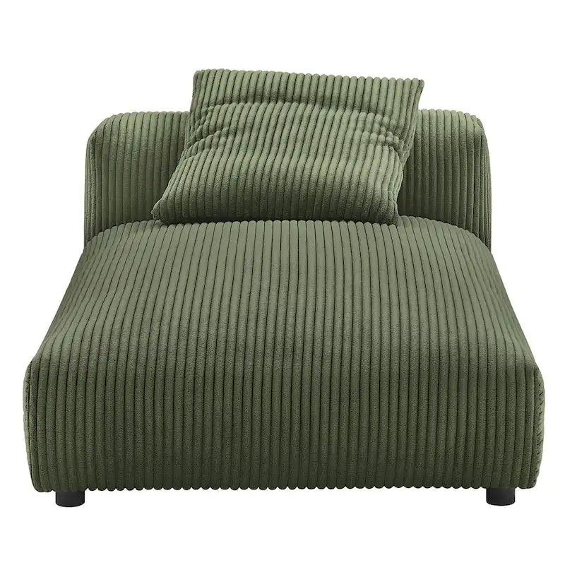 Chaise longue sans accoudoirs modulable en velours côtelé